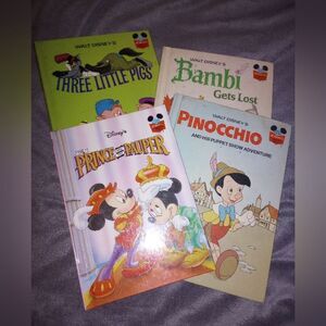 Vintage Disney Wonderful World of Reading 4 Books Good Vintage Condition